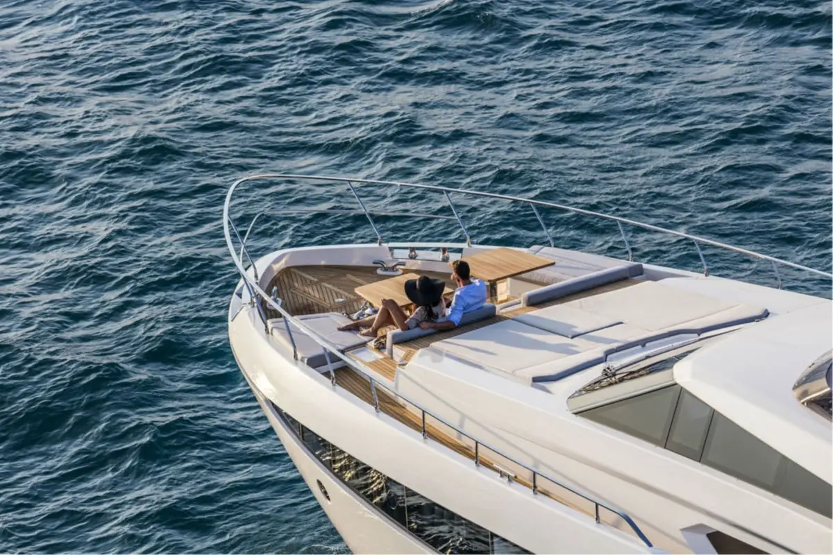 Ferretti 920, aft deck — Cannes Yachst hire, Cannes